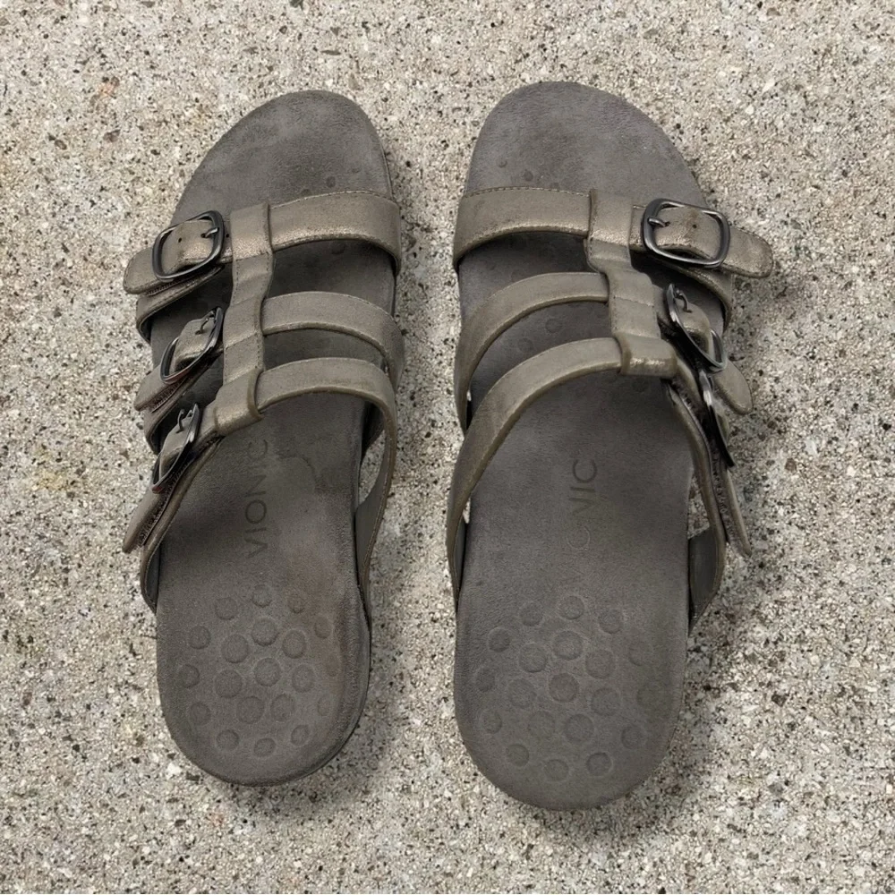 Vionic MISA SLIDE SANDAL Pewter Size 9